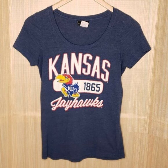 University Of Kansas Jayhawks Blue T-Shirt. Medium - Picture 1 of 6